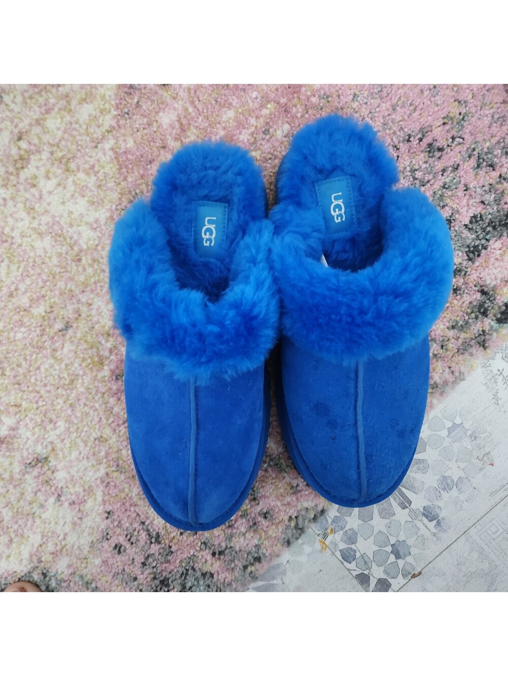 UGG Scuffette II Slippers Women's Size 10 Blue Sheepskin Suede Slip-On House
